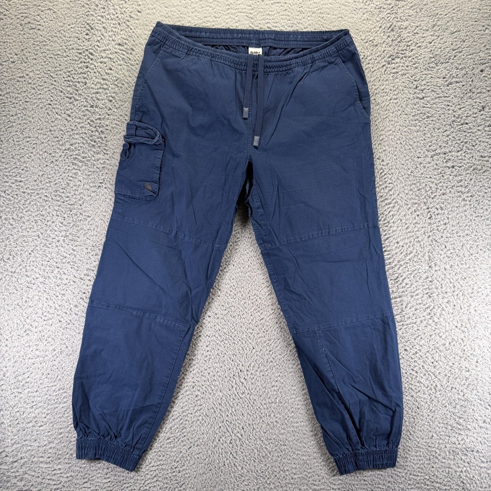 Bonobos Fielder Pant Men's L Blue Cotton Jogger Tapered Workwear Travel Stretch